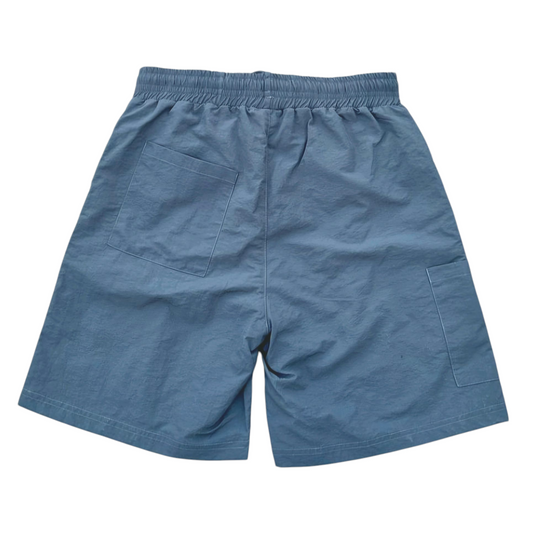 NYLON CRINKLE SHORTS - GRAY GREEN