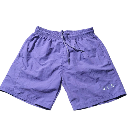 NYLON CRINKLE SHORTS - PURPLE